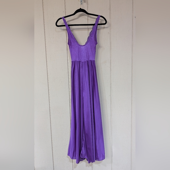 Olga Bodysilk Purple Full Sweep Nightgown Lingerie - Picture 5 of 13